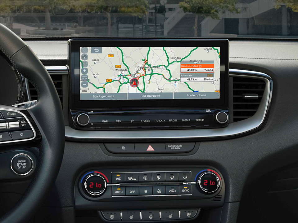 Kia Navigation System con schermo touchscreen da 10.25” e UVO Connect